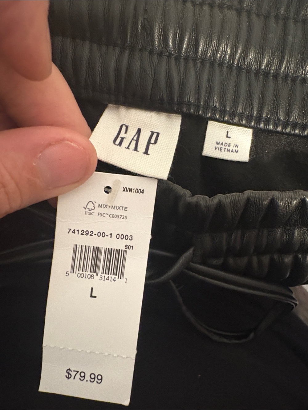 GAP Wide Leg Faux Leather Pants - Black - Picture 5 of 5